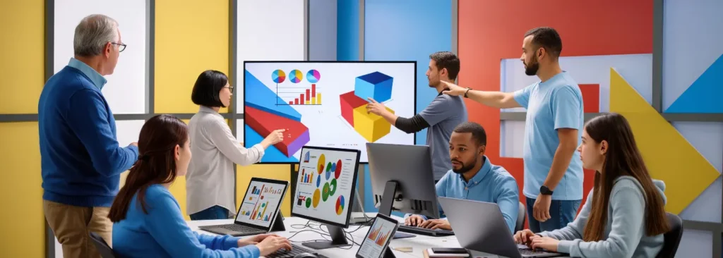 Sales leader and team planning a Challenger sales play on a whiteboard, designing a proactive campaign for tough market conditions.