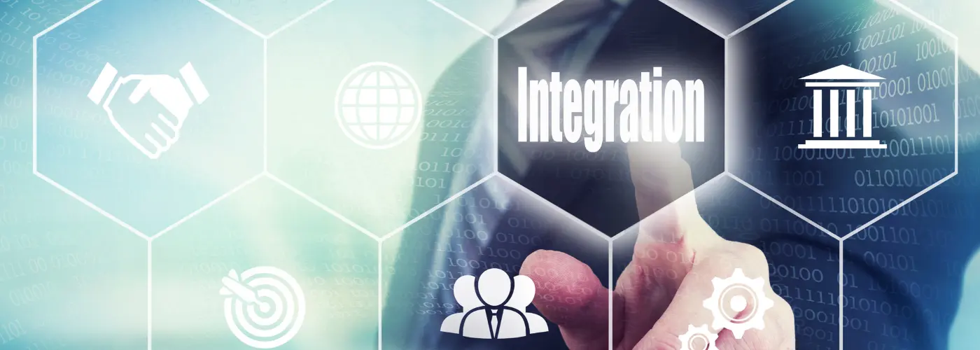 Business concept image showing integrated systems and connected sales processes.