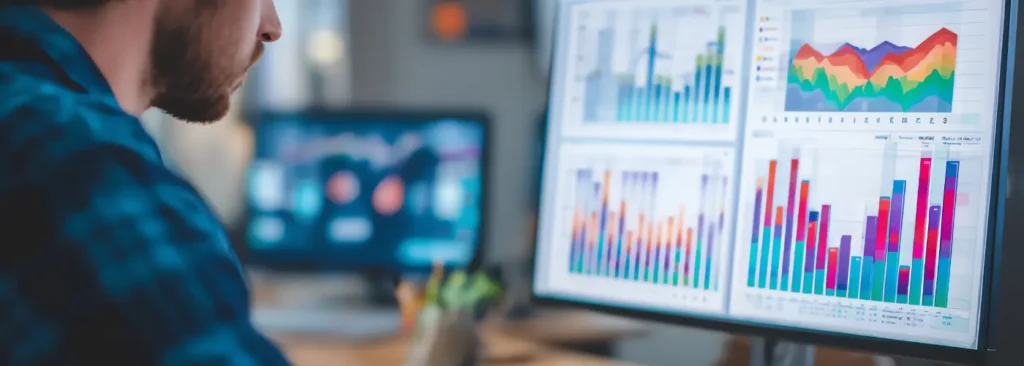 Sales performance dashboards showing trends and sales training ROI.