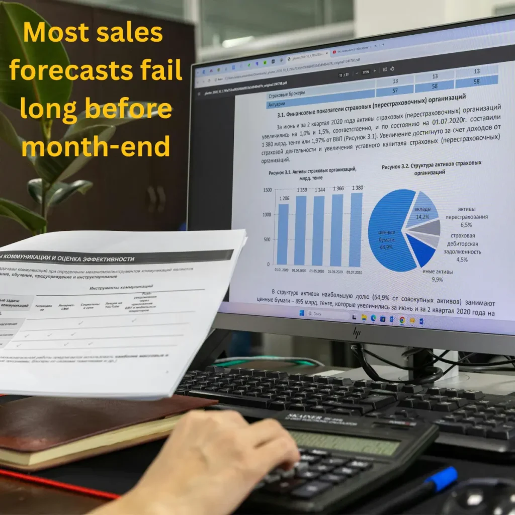 Sales forecast data on screen showing why sales forecasting fails in Irish businesses